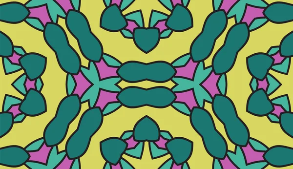 Абстрактный Цветочный Узор Цветочный Геометрический Фон Мозаика Плитка Тонкой Линии — стоковый вектор