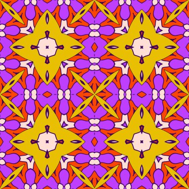 Soyut renkli karalamalı çiçek deseni. Çiçek geometrik arka plan. Mozaik, ince çizgi süslemesi seramiği.