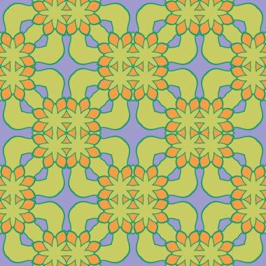 Soyut renkli karalamalı çiçek deseni. Çiçek geometrik arka plan. Mozaik, ince çizgi süslemesi seramiği.