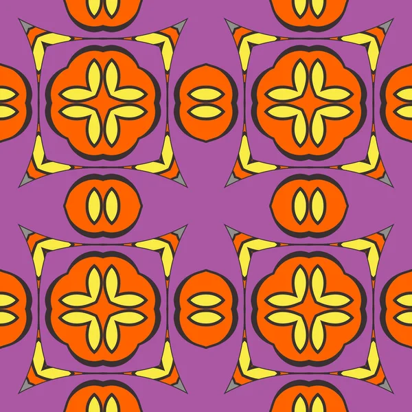 Modèle Sans Couture Abstrait Fleurs Doodle Colorées Fond Géométrique Floral — Image vectorielle