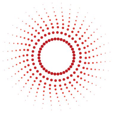 Ekran yazdırma kalıbı. Parlak çerçeve. Soyut girdap. Dairesel desen. Pop art round yarım ton çerçeve beyaza izole edilmiş. Soyut girdap, göz küresi. Noktalı parmak izi. 