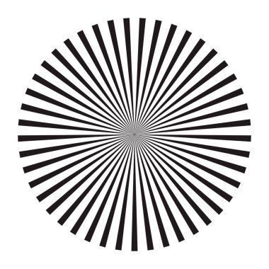 Yıldız, yuvarlak element, yarım ton ışınları beyaz arkaplanda izole edilmiş. Siyah logo. Geometrik şekil. 