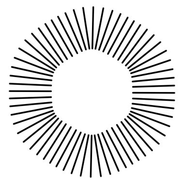 Yıldız, yuvarlak element, yarım ton ışınları beyaz arkaplanda izole edilmiş. Siyah logo. Geometrik şekil. 