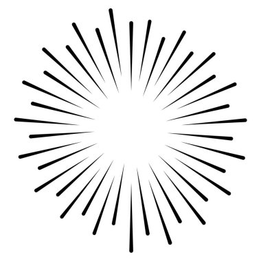 Yıldız, yuvarlak element, yarım ton ışınları beyaz arkaplanda izole edilmiş. Siyah logo. Geometrik şekil. 