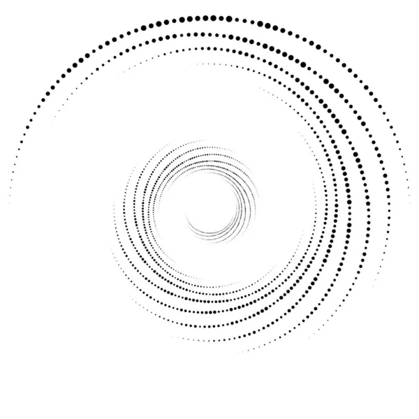 Pontos Pontos Manchas Círculo Concêntrico Abstrato Espiral Redemoinho Elemento Giratório — Vetor de Stock