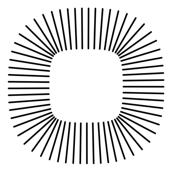 Hvězda Kulatý Prvek Polotónové Paprsky Izolované Bílém Pozadí Černé Logo — Stockový vektor