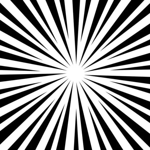 Ilusión Óptica Blanco Negro Revienta Fondo Efecto Semitono Líneas Radiales — Archivo Imágenes Vectoriales
