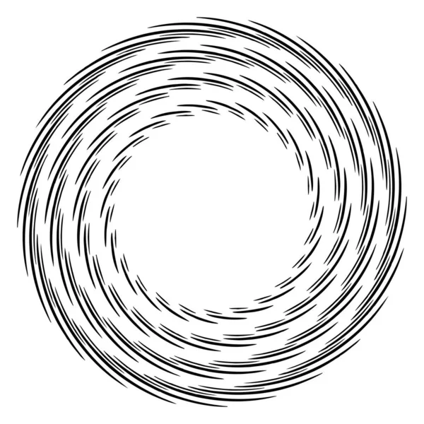 Prickig Prickar Spräckliga Abstrakta Koncentriska Cirkel Ram Spiral Virvlande Virvlande — Stock vektor