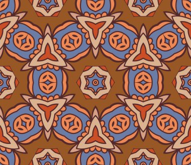 Soyut renkli karalamalı çiçek deseni. Çiçek geometrik arka plan. Mozaik, ince çizgi süslemesi seramiği.