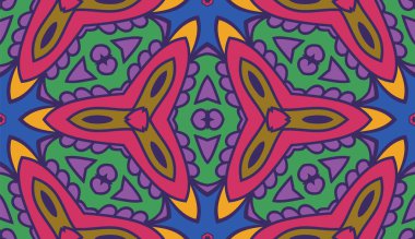 Soyut renkli karalamalı çiçek deseni. Çiçek geometrik arka plan. Mozaik, ince çizgi süslemesi seramiği.