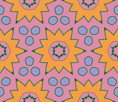 Soyut renkli karalamalı çiçek deseni. Çiçek geometrik arka plan. Mozaik, ince çizgi süslemesi seramiği.