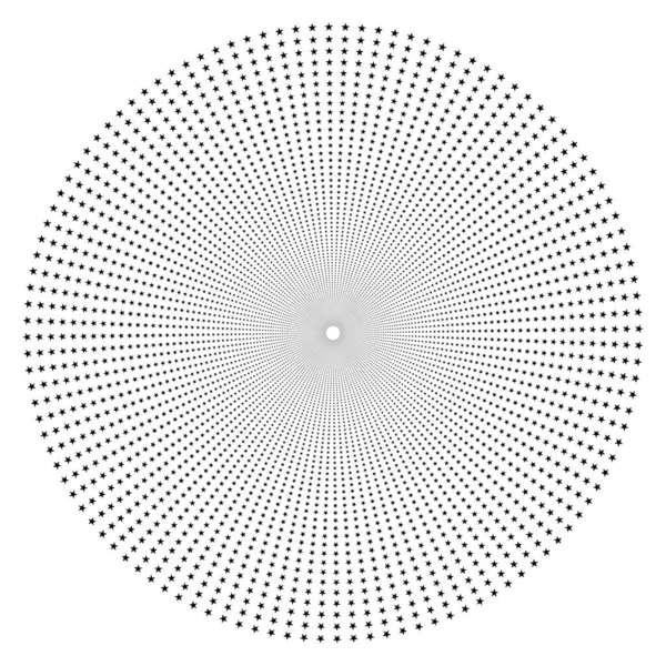 星とスクリーン印刷パターン 放射状のフレーム 円形のパターン 白に隔離されたポップアートのラウンドのハーフトーンフレーム Print — ストックベクタ