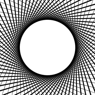 Soyut doğrusal Rosette kartı, ince çizgi arkaplan. Geometrik çizgili poster. 