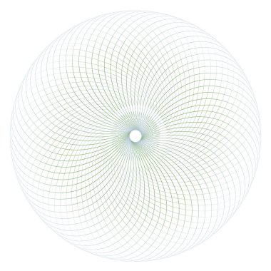 Soyut doğrusal rosette beyaz arkaplanda izole edilmiş. İnce çizgi logosu. Geometrik şekil. 