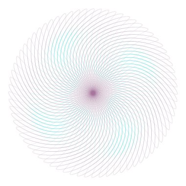 Soyut doğrusal rosette beyaz arkaplanda izole edilmiş. İnce çizgi logosu. Geometrik şekil. 