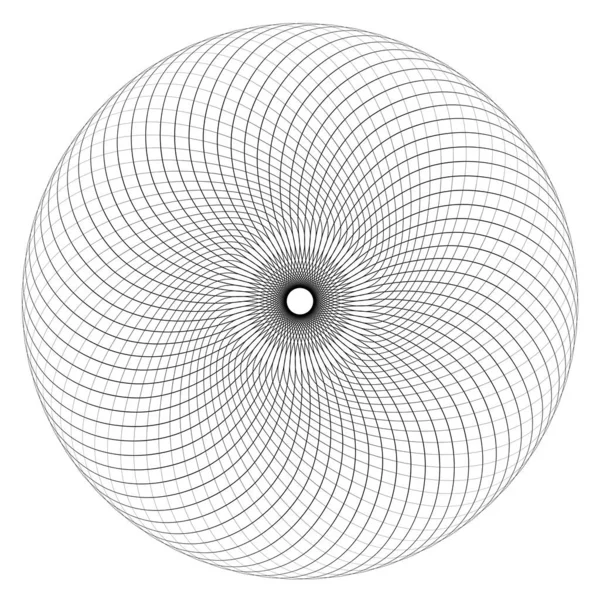 白い背景に孤立した抽象的な線状の円形のロゼット 細い線のロゴ 幾何学的形状 ロイヤリティフリーストックベクター