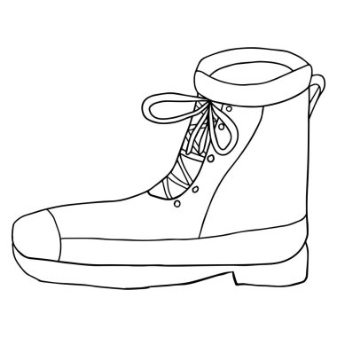 Güzel çizme ayakkabılar, beyaz arka planda izole botlar. Ayakkabı mağazası simgesi.