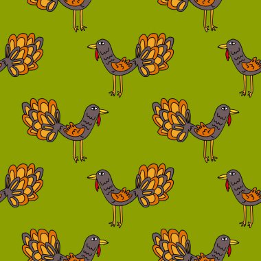 Çizgi film horozu, hindi. Karalama stili kusursuz desenli bir kuş. Çiftlik hayvanı geçmişi. 