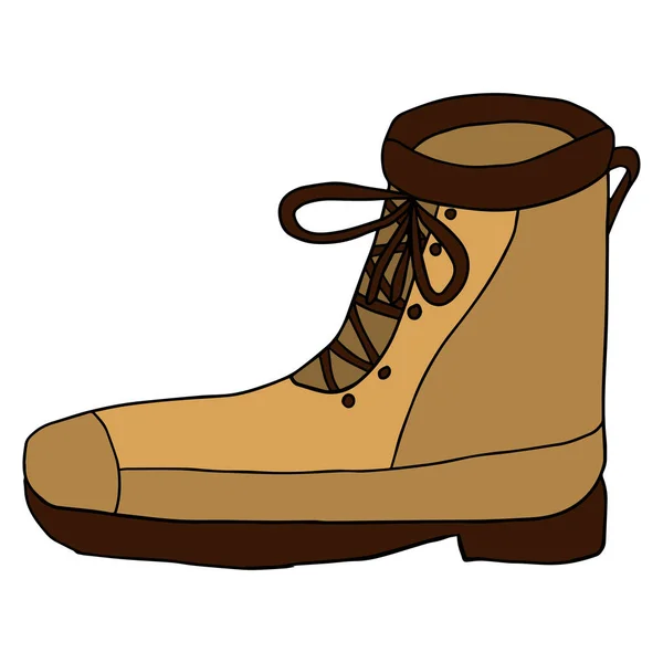 Leuke Doodle Schoenen Laarzen Geïsoleerd Witte Achtergrond Schoenenwinkel Icoon — Stockvector