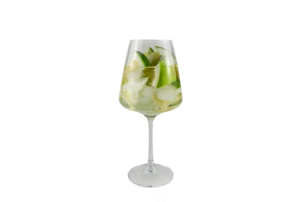 Uppfriskande Lime Cocktail Med Isolerad Vit Bakgrund — Stockfoto