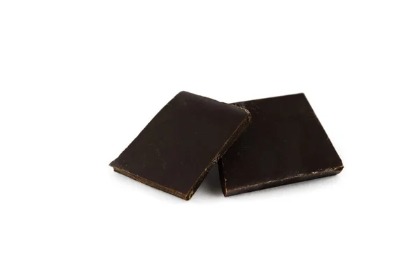 Dos Barras Chocolate Negro Cerca Aislado Sobre Fondo Blanco —  Fotos de Stock