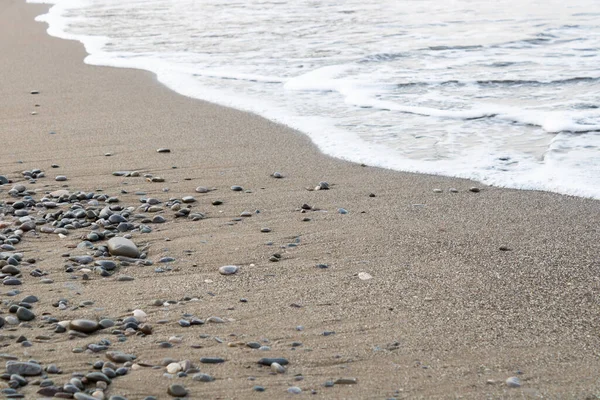 Zand Kiezelstrand Vroege Ochtend Landschap — Stockfoto