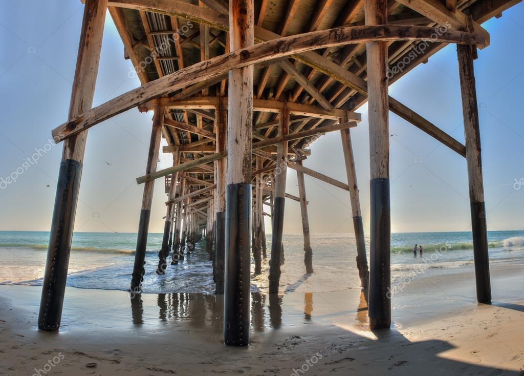 Wooden Construction Of Newport Beach Pier Stock Photo Wooden Construction Of Newport Beach Pier Stock Photo