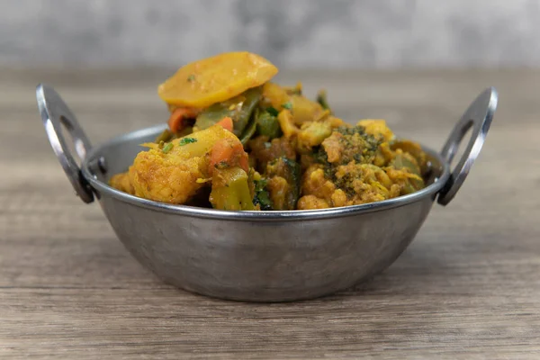 Curry Legumes Com Sabor Uma Tigela Restaurante Indiano Cozido Temperado — Fotografia de Stock