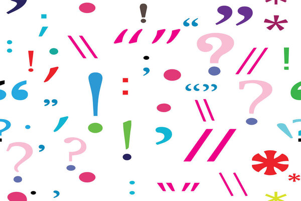 Цветовая путаница плавный узор с вопросительными знаками разных цветов знаки препинания фон