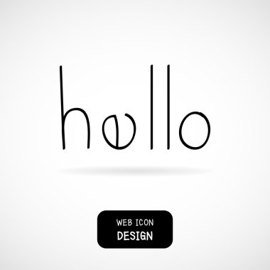 Vektör Merhaba. Yazı. Hat sanatı