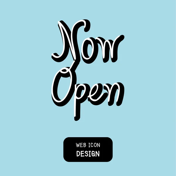 Vector Hand belettering typografie nu Open. Afbeelding Eps10 — Stockvector