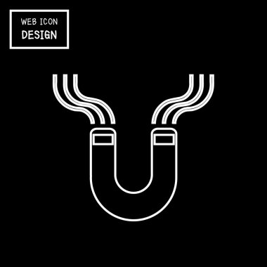 Vektör at nalı mıknatıs, manyetizma, manyetize, cazibe. 