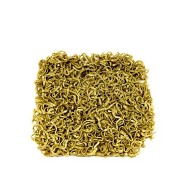 Anlık erişte veya yeşil erişte, beyaz arka plan üzerinde izole