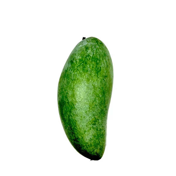 新鲜的芒果，孤立在白色背景上的绿色芒果 — 图库照片