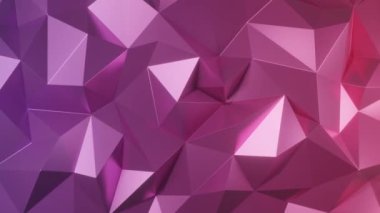 3d animation. Triangle pattern with geometric shapes movements. purple pink abstract background motion graphic design. 4k video 3d rendering for backdrop 3840x2160. Seamless looping virtual studio.