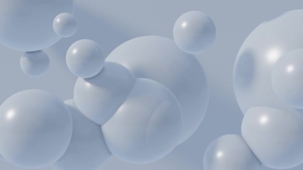 Animatie Van Abstract Heldere Blauwe Ballen Achtergrond Video Rendering Voor — Stockvideo