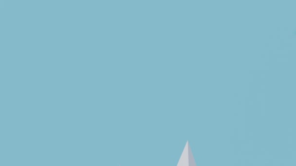 Sevimli Animasyon Arka Planı Dağlı Mavi Beyaz Düşük Polimer Kış — Stok video