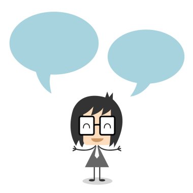 Boş konuşma balonu ile işadamı üzerinde önünü