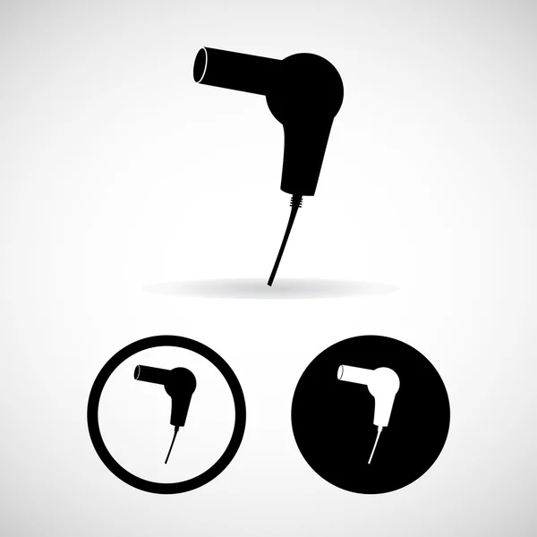 Vector blow dryer, hair dryer sign, Illustration EPS10 — Stock Vector
