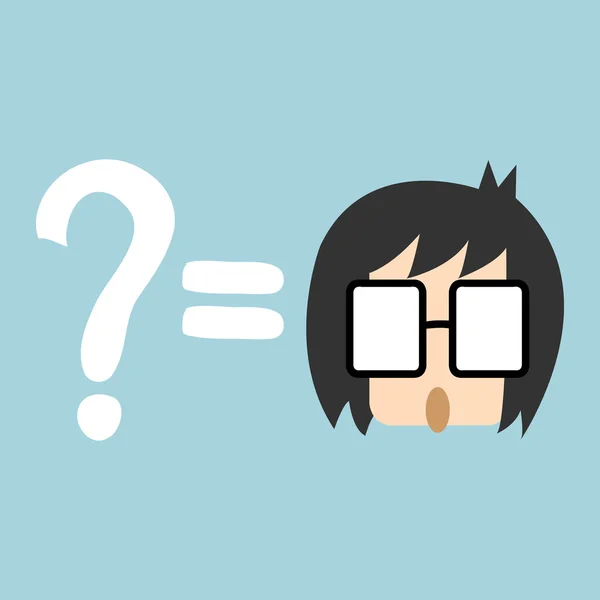Vektör işadamı başını illüstrasyon Eps10 soru işareti ile