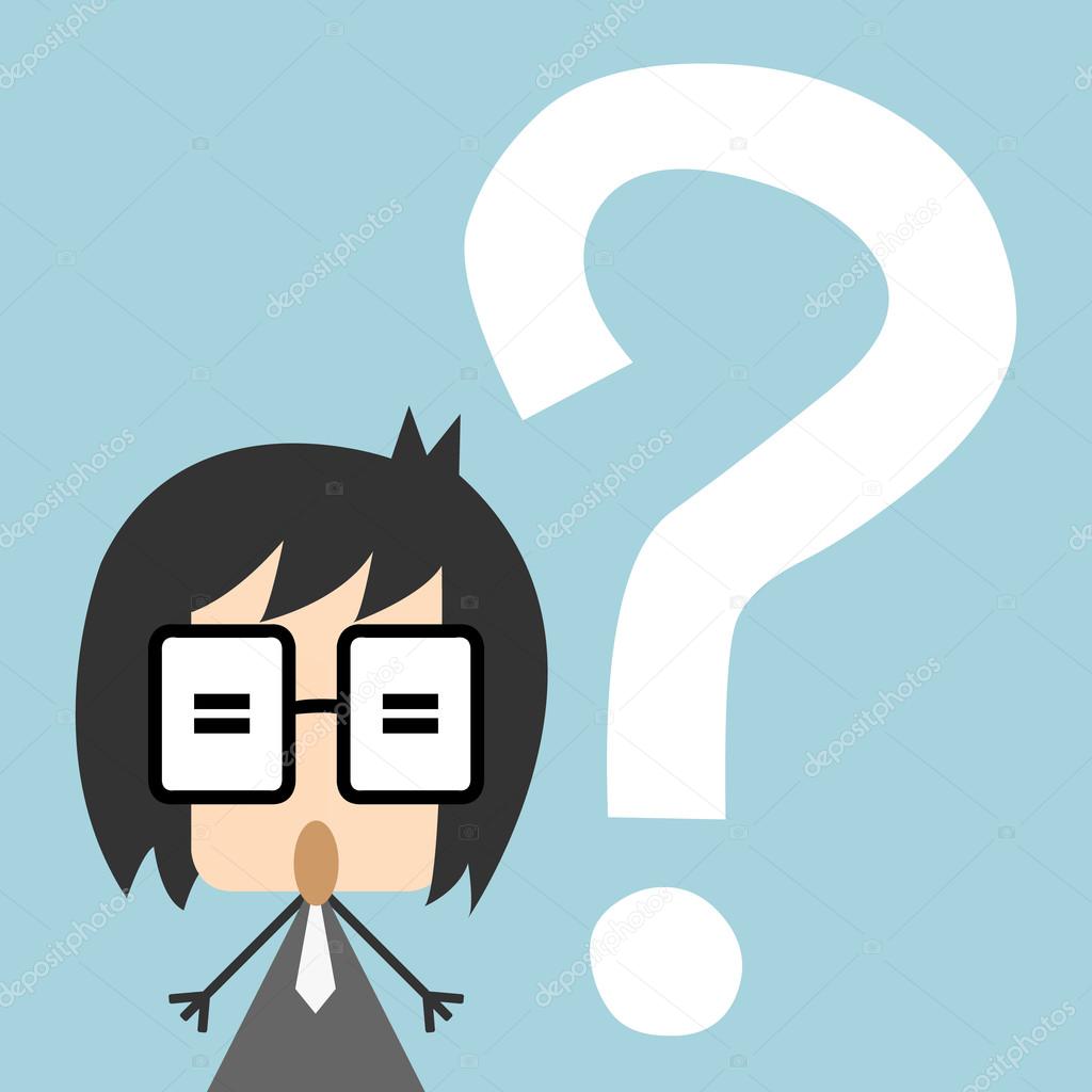 Vector businessman with question mark over his head, Illustration EPS10