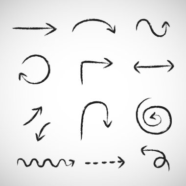 Vektör el çizim okları vektör set, resimde Eps10