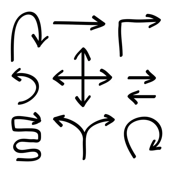 Vector hand tekening pijlen vector set, afbeelding Eps10 — Stockvector