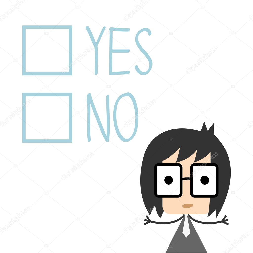 Vector businessman has to decide yes or no, Illustration EPS10