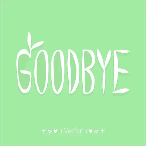 Vektor gambar tangan dengan huruf "Selamat tinggal", Ilustrasi EPS10 - Stok Vektor