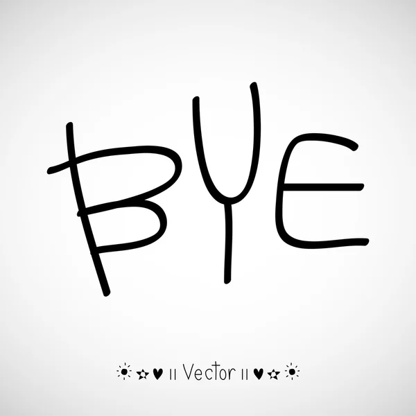 Vektor gambar tangan dengan huruf "bye", Ilustrasi EPS10 - Stok Vektor