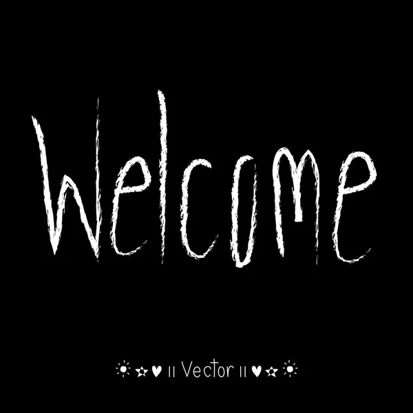 Vecteur BIENVENUE lettrage à la main - calligraphie artisanale, Illustration EPS10 — Image vectorielle