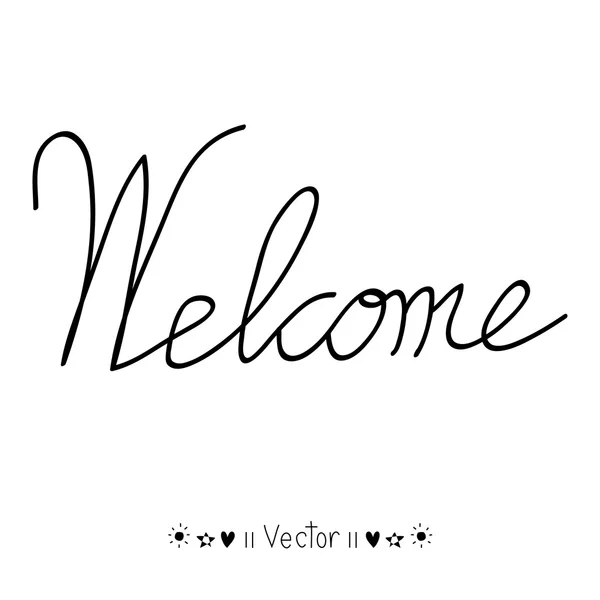 Vector WELCOME hand lettering - handmade calligraphy, Illustration EPS10 — Stock Vector