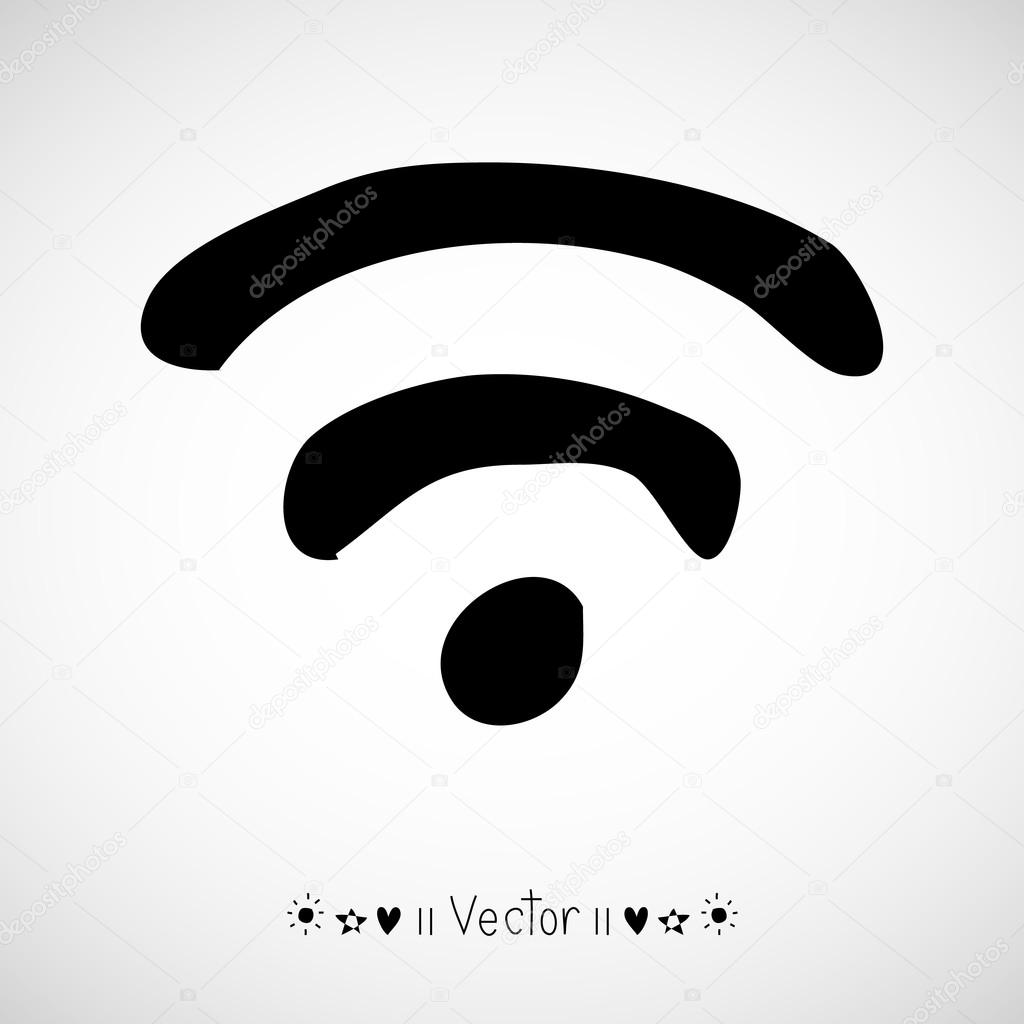 Vector wifi sketch icon for web and mobile. Hand drawn, Illustration EPS10