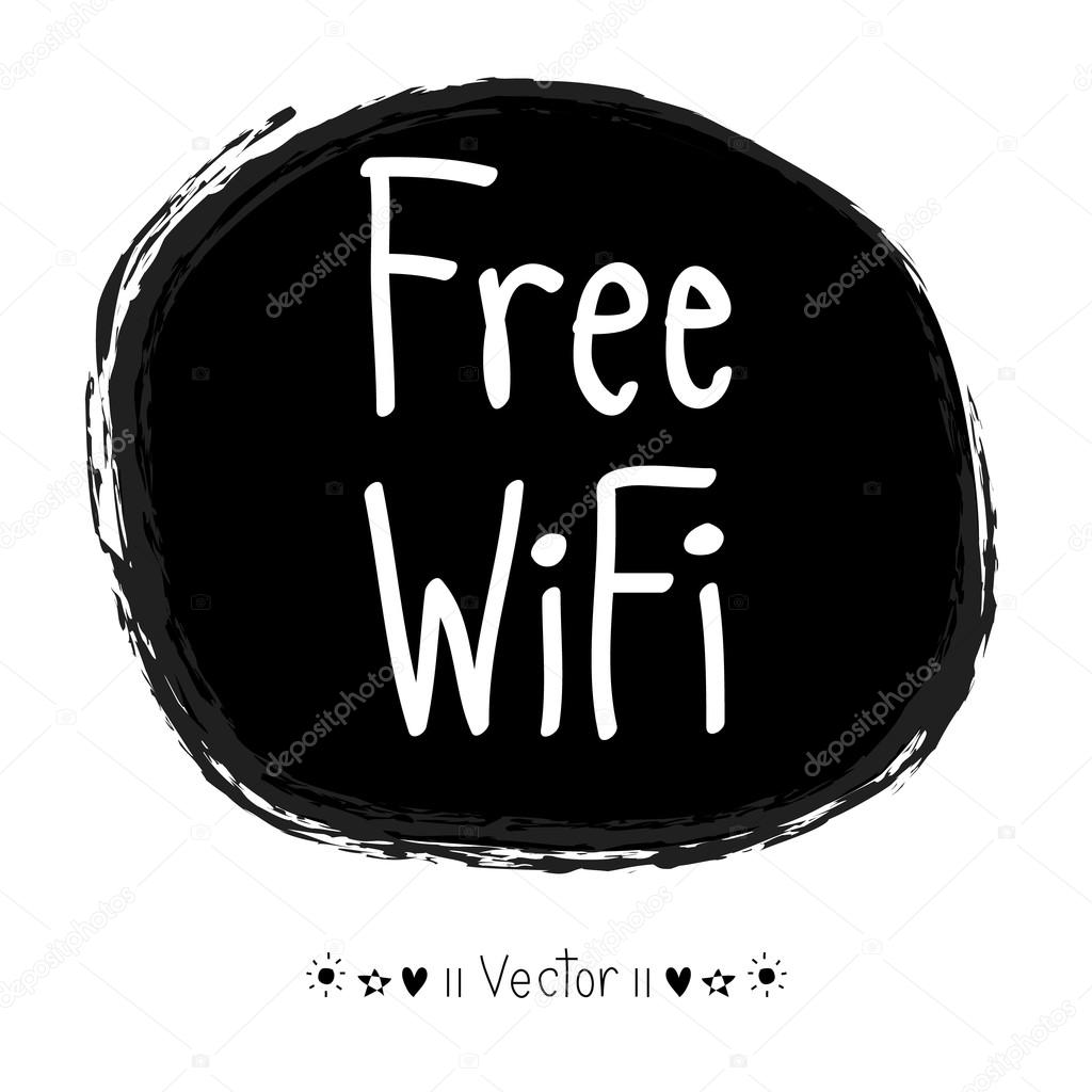 Vector hand drawn free wifi icon, Illustration EPS10